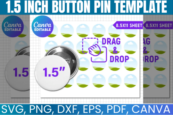 Download 1.5 Button Pin Canva Editable Template - Canva editable Collection