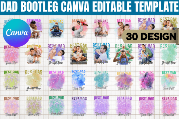 Download Dad Bootleg Canva Editable Template - Canva editable Collection