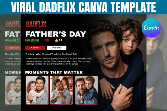 Download Viral Dadflix Canva Editable Template - Canva editable Collection