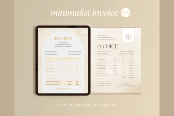 Download TWO Minimalist Invoice Templates - Invoice templates Collection