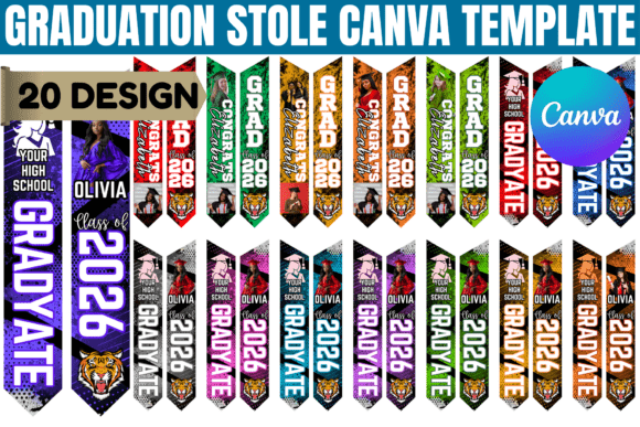 Download Graduation Stole Canva Editable Template - Canva editable Collection