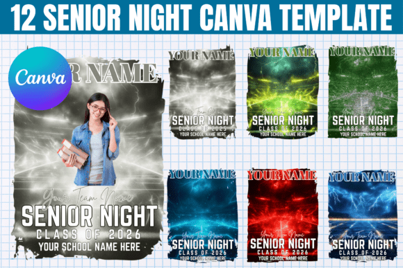 Download 12 Senior Night Canva Editable Template - Canva editable Collection